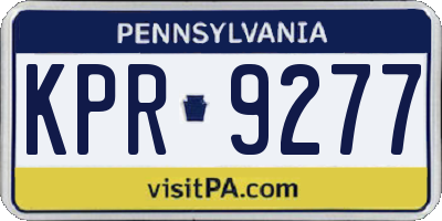 PA license plate KPR9277