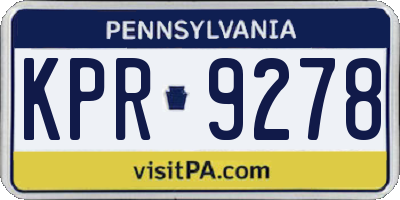 PA license plate KPR9278