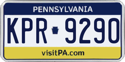 PA license plate KPR9290