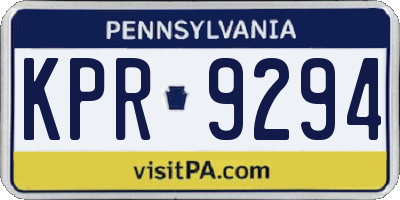 PA license plate KPR9294
