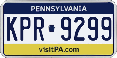 PA license plate KPR9299