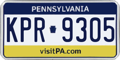 PA license plate KPR9305