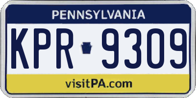 PA license plate KPR9309