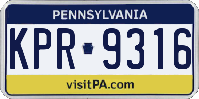 PA license plate KPR9316