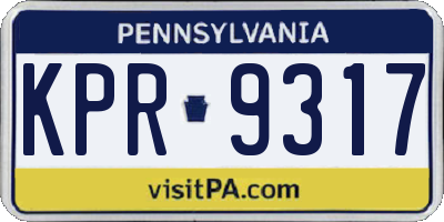 PA license plate KPR9317