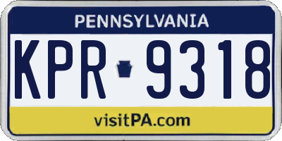 PA license plate KPR9318
