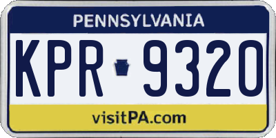 PA license plate KPR9320