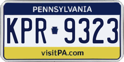 PA license plate KPR9323
