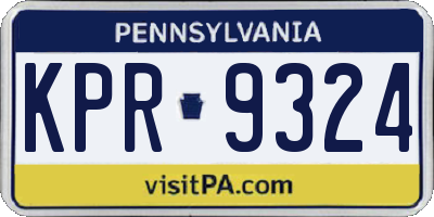 PA license plate KPR9324