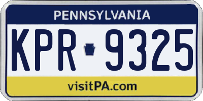 PA license plate KPR9325