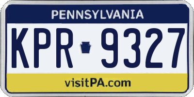 PA license plate KPR9327