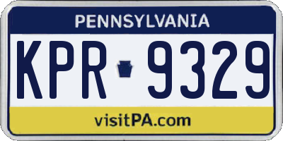 PA license plate KPR9329