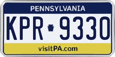 PA license plate KPR9330