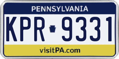 PA license plate KPR9331