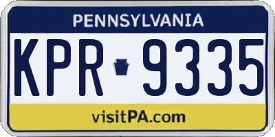 PA license plate KPR9335