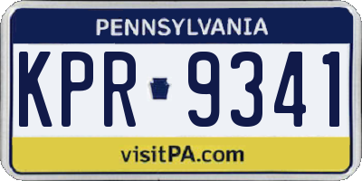 PA license plate KPR9341