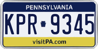 PA license plate KPR9345