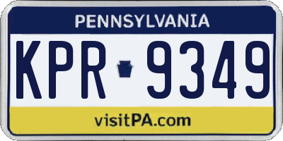 PA license plate KPR9349