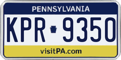 PA license plate KPR9350