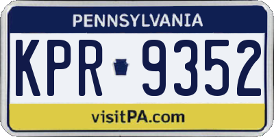 PA license plate KPR9352