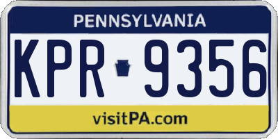 PA license plate KPR9356