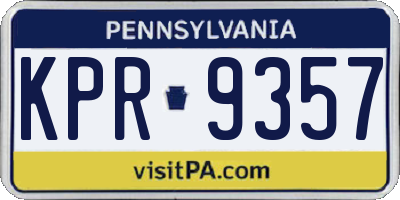 PA license plate KPR9357