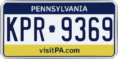 PA license plate KPR9369