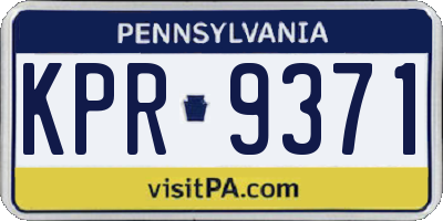 PA license plate KPR9371