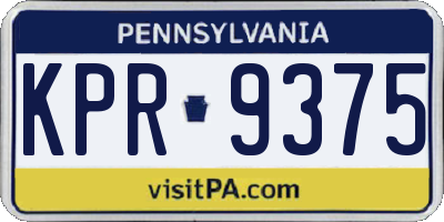 PA license plate KPR9375