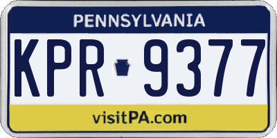 PA license plate KPR9377