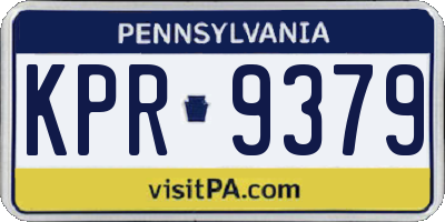 PA license plate KPR9379