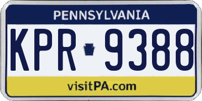 PA license plate KPR9388