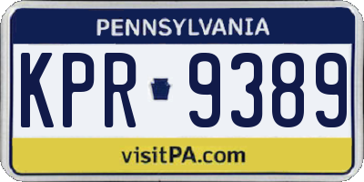 PA license plate KPR9389