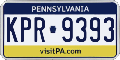 PA license plate KPR9393