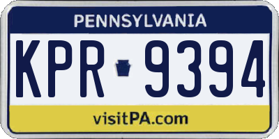 PA license plate KPR9394