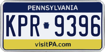 PA license plate KPR9396