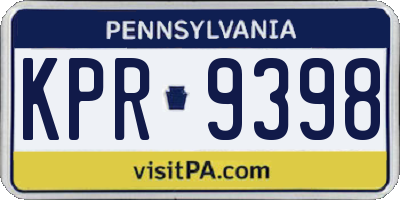 PA license plate KPR9398