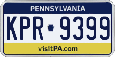 PA license plate KPR9399