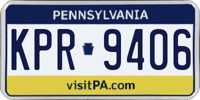 PA license plate KPR9406