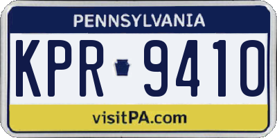 PA license plate KPR9410