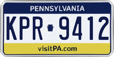 PA license plate KPR9412