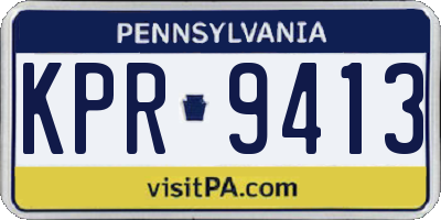 PA license plate KPR9413
