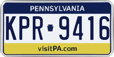 PA license plate KPR9416