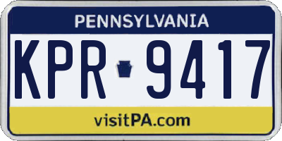 PA license plate KPR9417