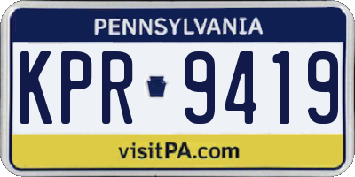 PA license plate KPR9419