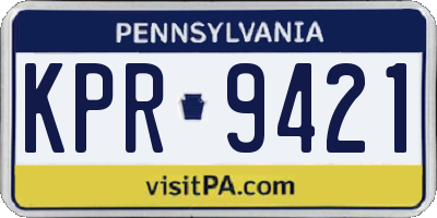 PA license plate KPR9421