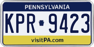 PA license plate KPR9423