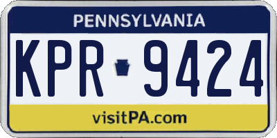 PA license plate KPR9424