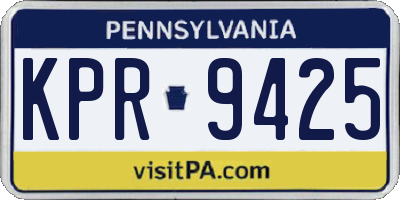 PA license plate KPR9425