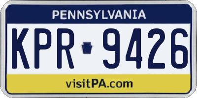 PA license plate KPR9426